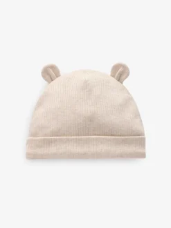 Zwart/wit - Bear Ear Muts Baby Hoeden 3 Pack (0-18mnd)
