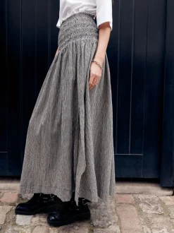 Zwart/wit - Drop Waist Gingham Maxi Skirt