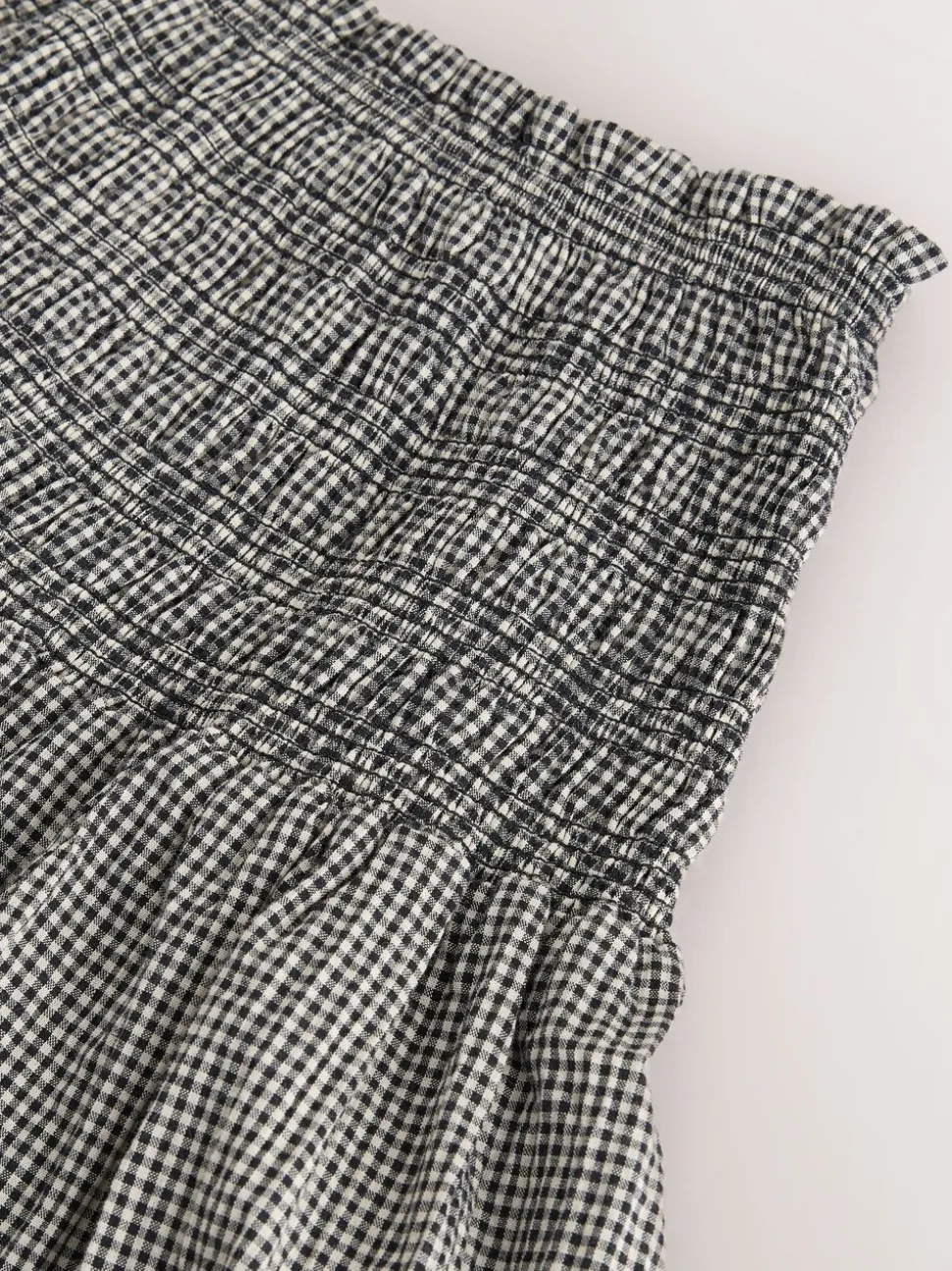Zwart/wit - Drop Waist Gingham Maxi Skirt