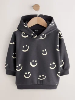 Zwart/wit - Hoodie met lange mouwen en print (3mnd-7jr)