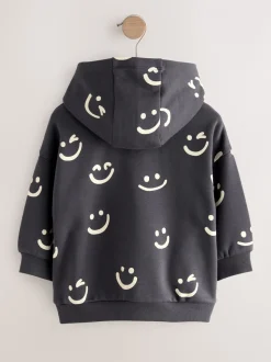 Zwart/wit - Hoodie met lange mouwen en print (3mnd-7jr)