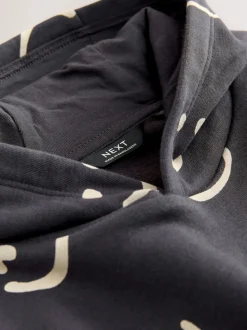 Zwart/wit - Hoodie met lange mouwen en print (3mnd-7jr)