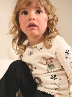 Zwart/wit - Set van 2 tops en flared leggings (3mnd-7jr)