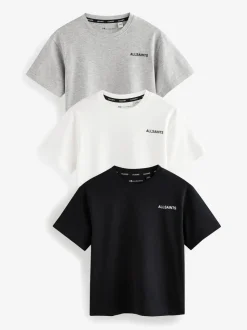 Zwart/wit - smALLSAINTS Boys Logo Crew Relaxed T-Shirts 3 Pack