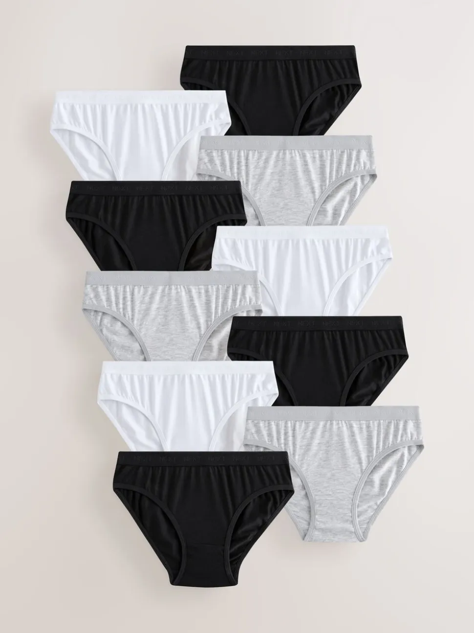 Zwart/wit - Verpakking van 10 bikinibroekjes (5-16 jr)