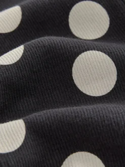 Zwart-wit gestippeld - Geribbelde flare legging (3 mnd-7 jr)