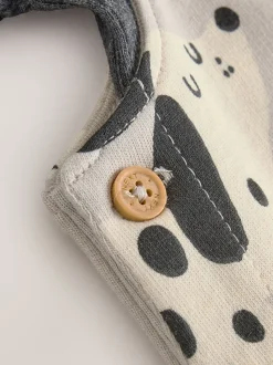 Zwart-wit hond - Jersey tuinbroek en rompertje babyset (0mnd-2jr)