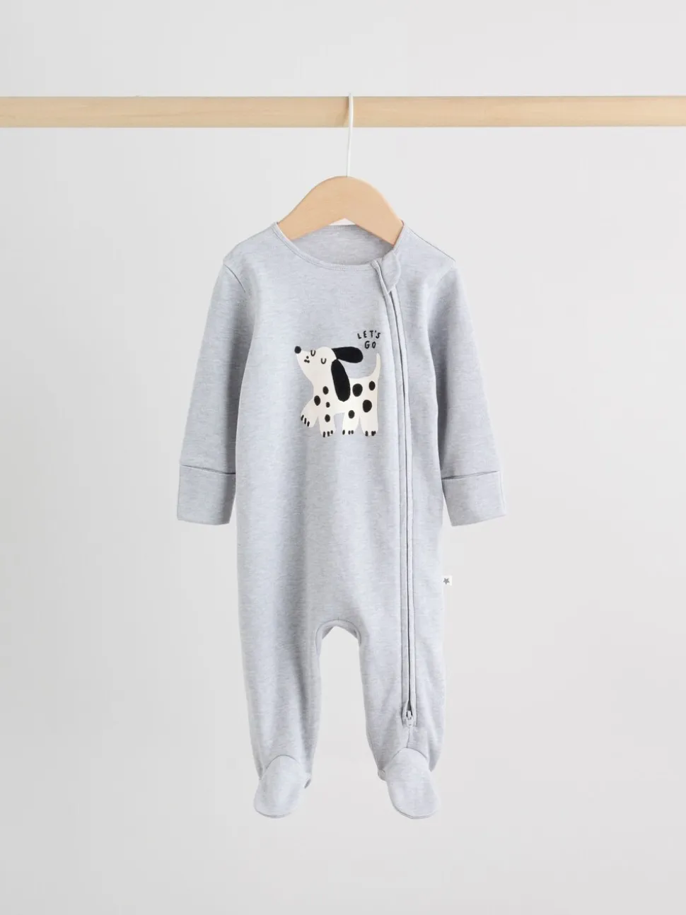 Zwart-wit met hond - Verpakking van 3 babypyjama's met tweewegrits (0-2jr)