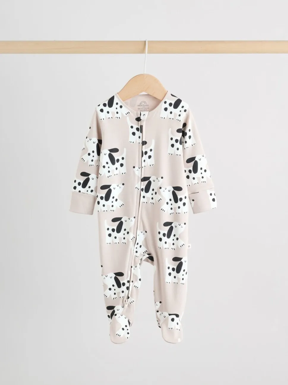 Zwart-wit met hond - Verpakking van 3 babypyjama's met tweewegrits (0-2jr)