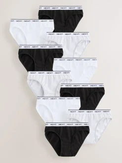 Zwart/wit met print - Verpakking van 10 bikinibroekjes (5-16 jr)