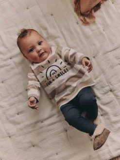Zwart-wit met slogan - Babyset van top en Leggings 2 -delig (0mnd-3jr)
