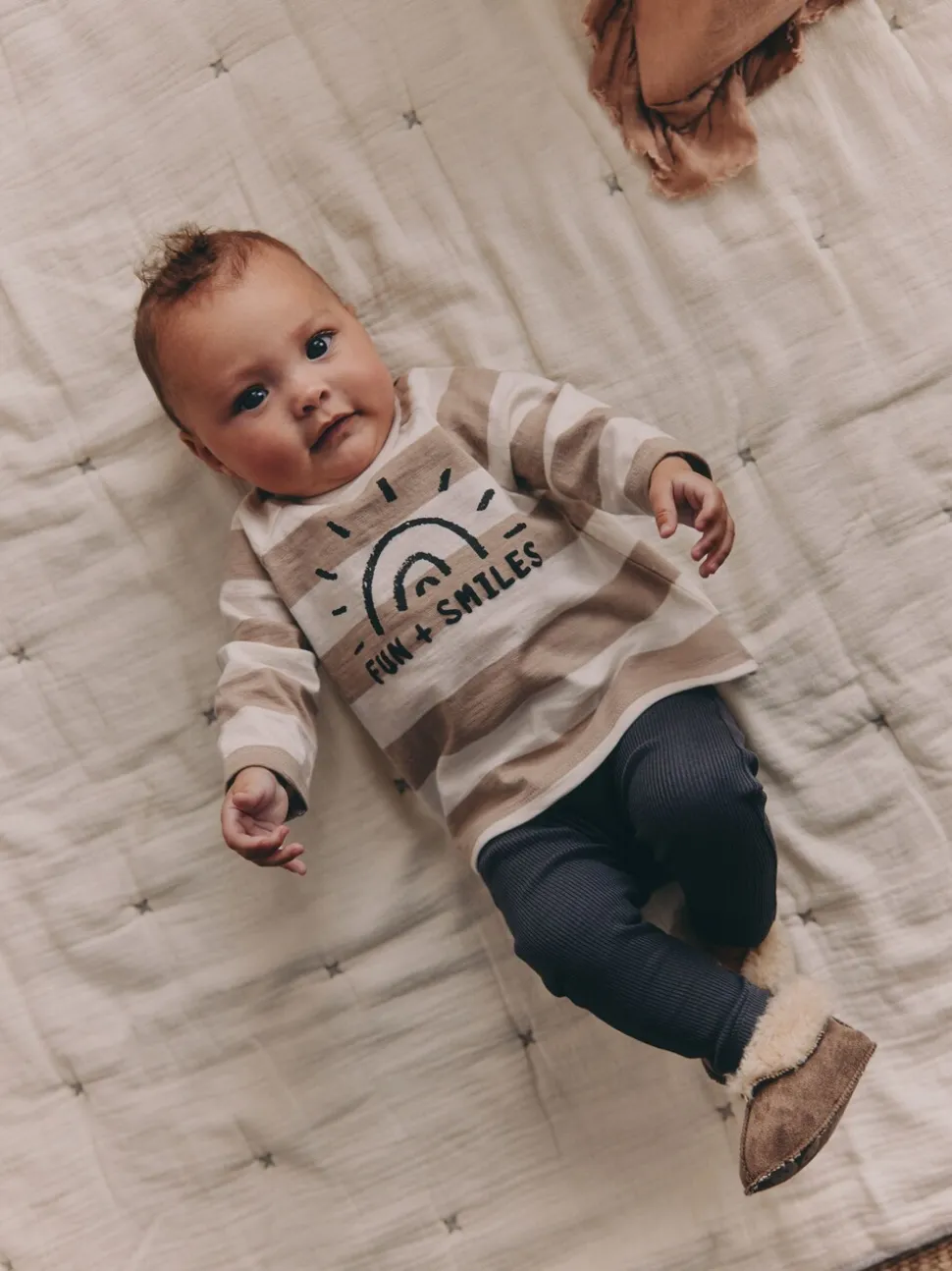 Zwart-wit met slogan - Babyset van top en Leggings 2 -delig (0mnd-3jr)