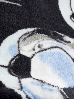 Zwart/wit met voetbal - All-in-ones fleece pyjama (3-16jr)