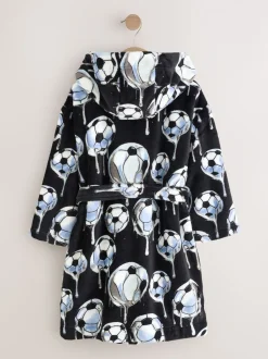 Zwart/wit met voetbal - Damesbadjas (3-16jaar)