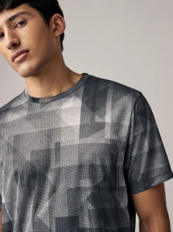 Zwart-wit mono - Active Gym training T-shirt met print