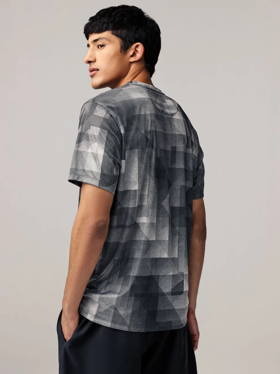 Zwart-wit mono - Active Gym training T-shirt met print