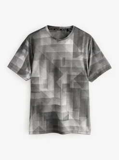 Zwart-wit mono - Active Gym training T-shirt met print