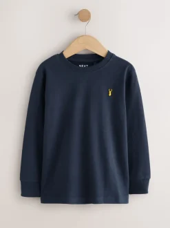 Zwart/wit/blauw - Verpakking van 8 zachte T-shirts met lange mouwen (3-16jr)