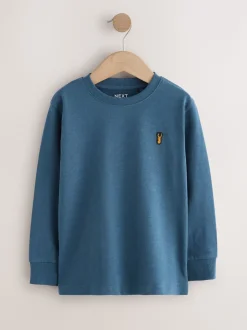 Zwart/wit/blauw - Verpakking van 8 zachte T-shirts met lange mouwen (3-16jr)