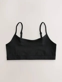 Zwart/wit/grijs - Set van 3 crop tops met bandjes (5 - 16 jr)