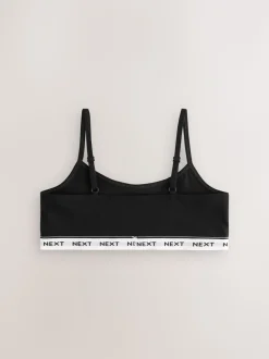 Zwart/wit/grijs - Set van 7 crop tops met bandjes (5 - 16 jr)