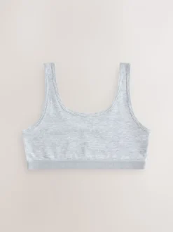 Zwart/wit/grijs - Set van 3 crop tops met diepe ronde hals (5 - 16 jr)