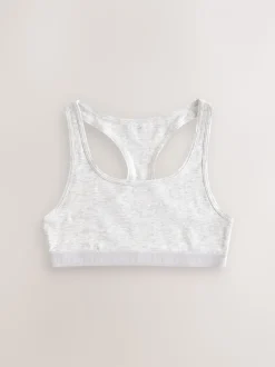 Zwart/wit/grijs - Set van 3 korte tops met racerback (5-16 jr)