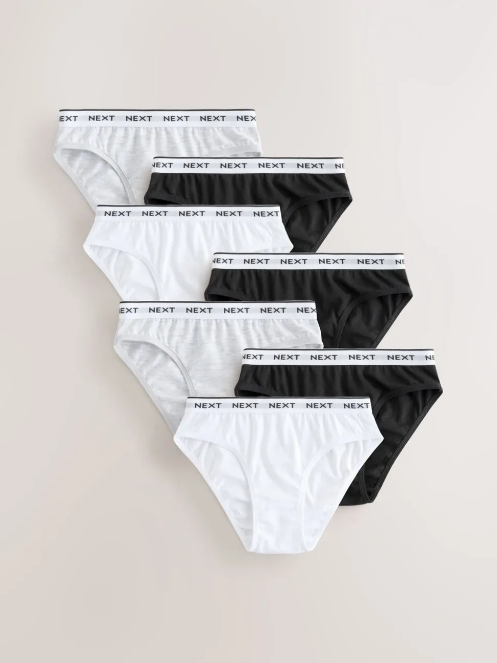 Zwart/wit/grijs - Verpakking van 7 bikinibroekjes (5-16 jr)