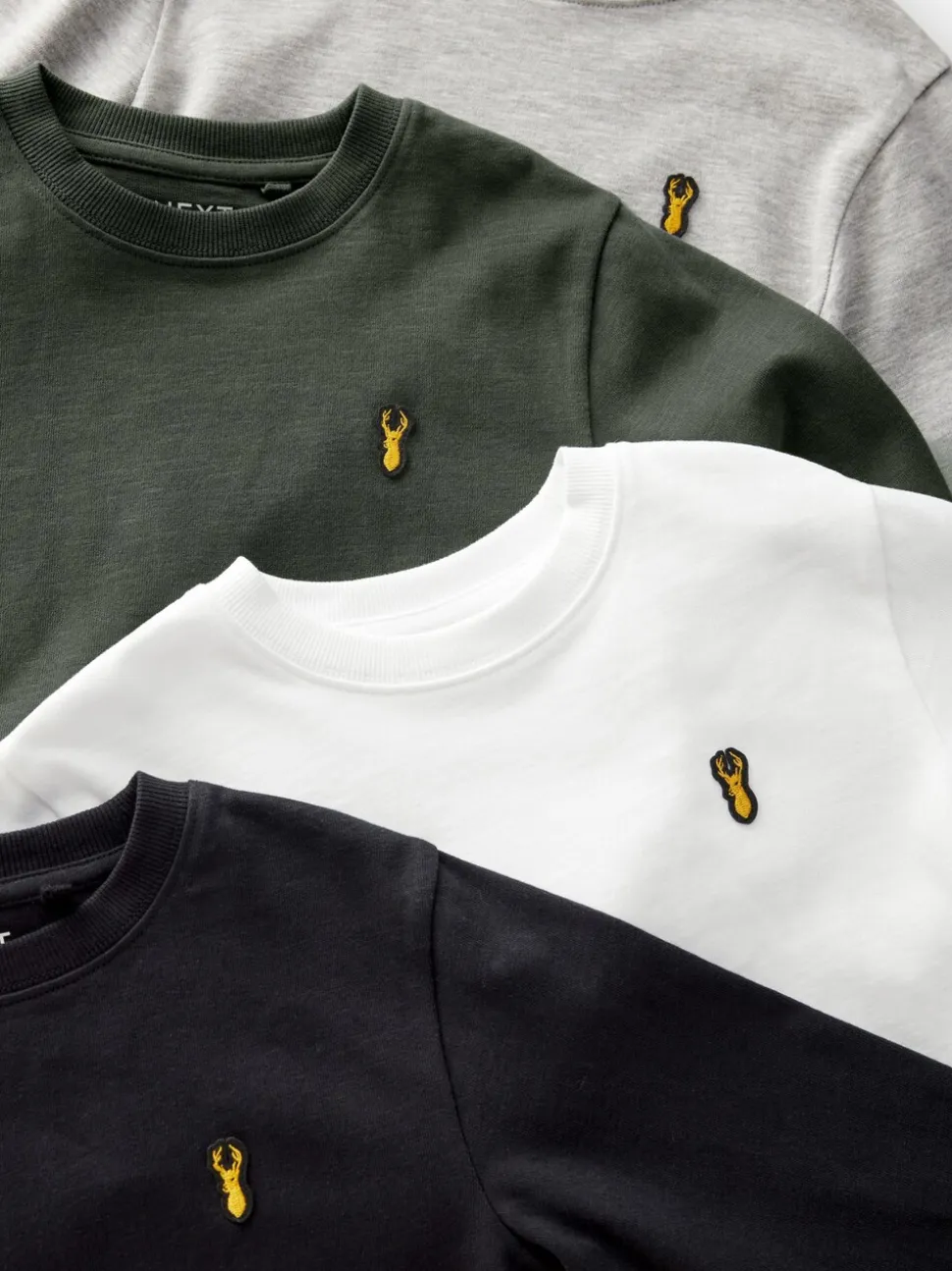 Zwart/wit/grijs - Verpakking van 4 zachte T-shirts met lange mouwen (3-16jr)