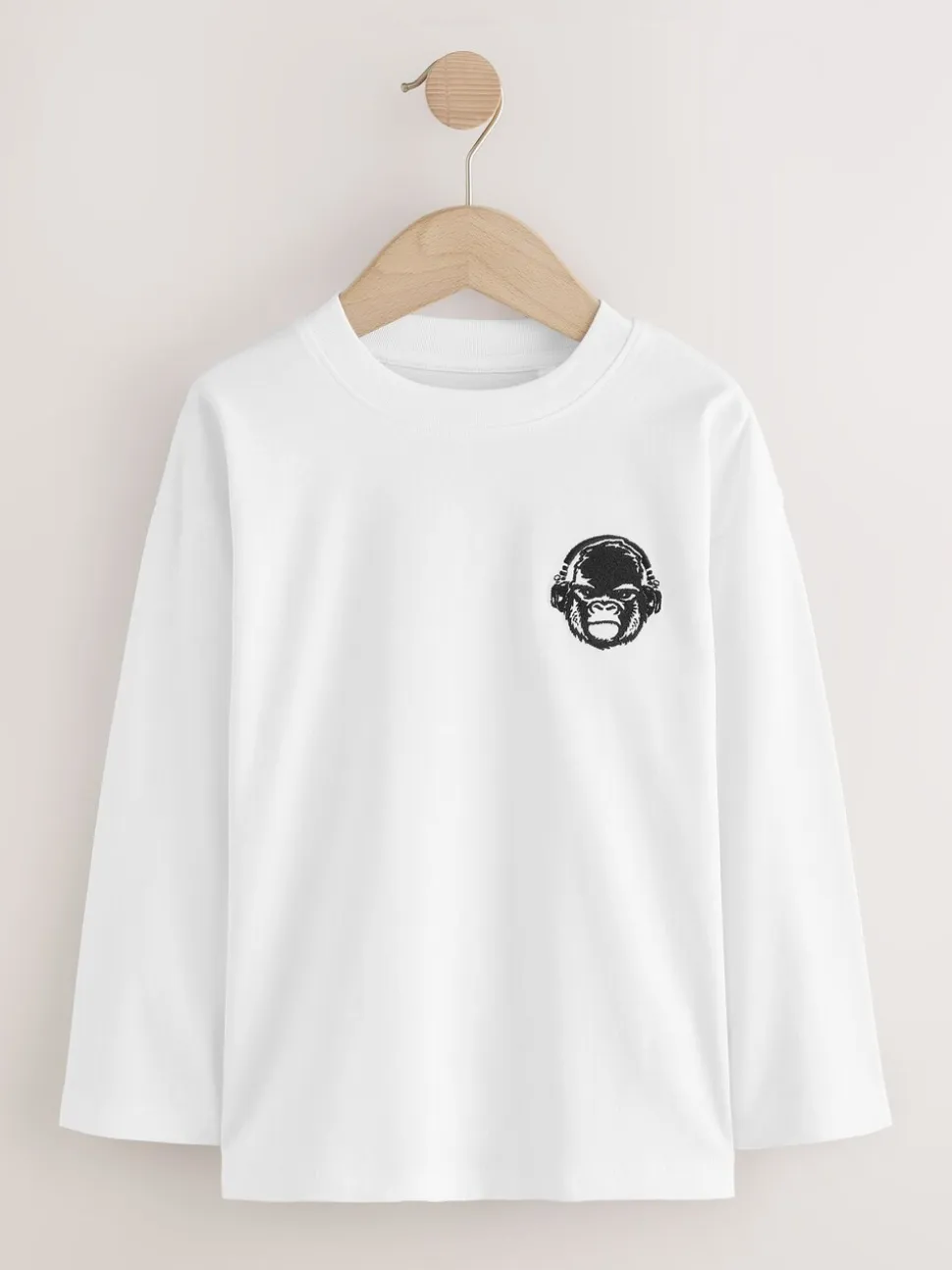 Zwart/wit/grijs gemêleerd/kaki - Long Sleeve Small Graphic T-Shirts 4 Pack (3-16yrs)