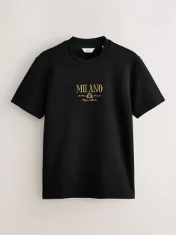 Zwart/wit/grijs met borduursel - Slim Fit - Set van 3 T-shirts met print