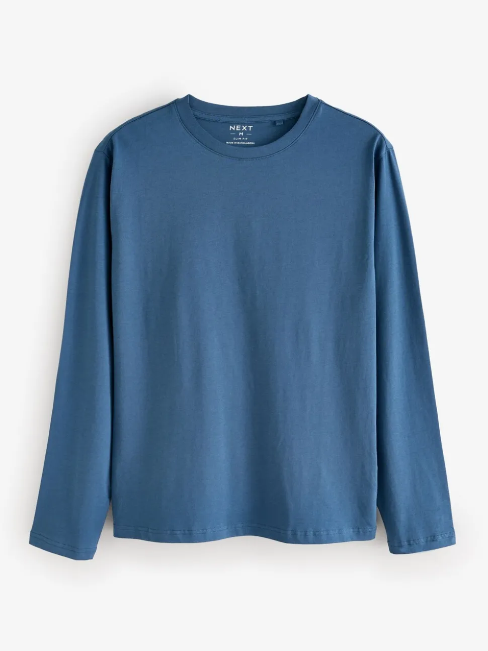 Zwart/Wit/Grijs/Blauw - Slim Fit - verpakking van 5 regular-fit T-shirts met lange mouwen van 100% katoen