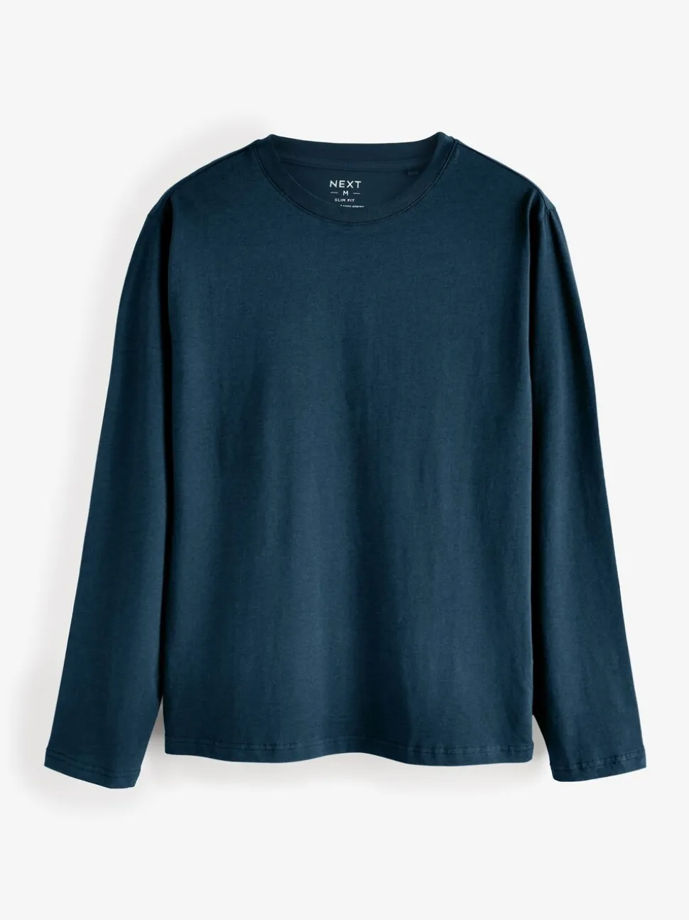Zwart/Wit/Grijs/Blauw - Slim Fit - verpakking van 5 regular-fit T-shirts met lange mouwen van 100% katoen