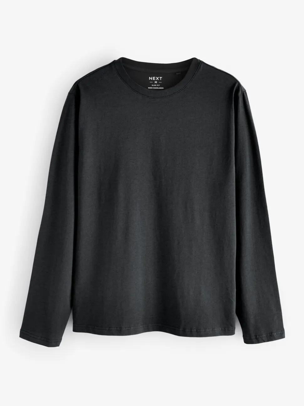 Zwart/Wit/Grijs/Blauw - Slim Fit - verpakking van 5 regular-fit T-shirts met lange mouwen van 100% katoen