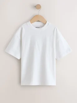Zwart/wit/grijs/kaki - Set van 4 T-shirts met korte mouwen (3-16 jr)