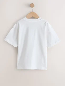Zwart/wit/grijs/kaki - Set van 4 T-shirts met korte mouwen (3-16 jr)