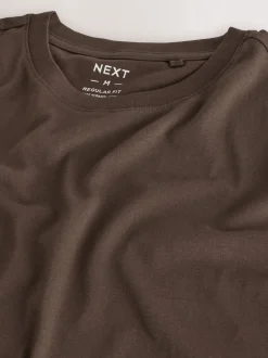 Zwart/Wit/grijs/leigrijs/kiezelkleurig/Bruin - Normale Pasvorm - Essential katoenen T-shirts verpakking van 6