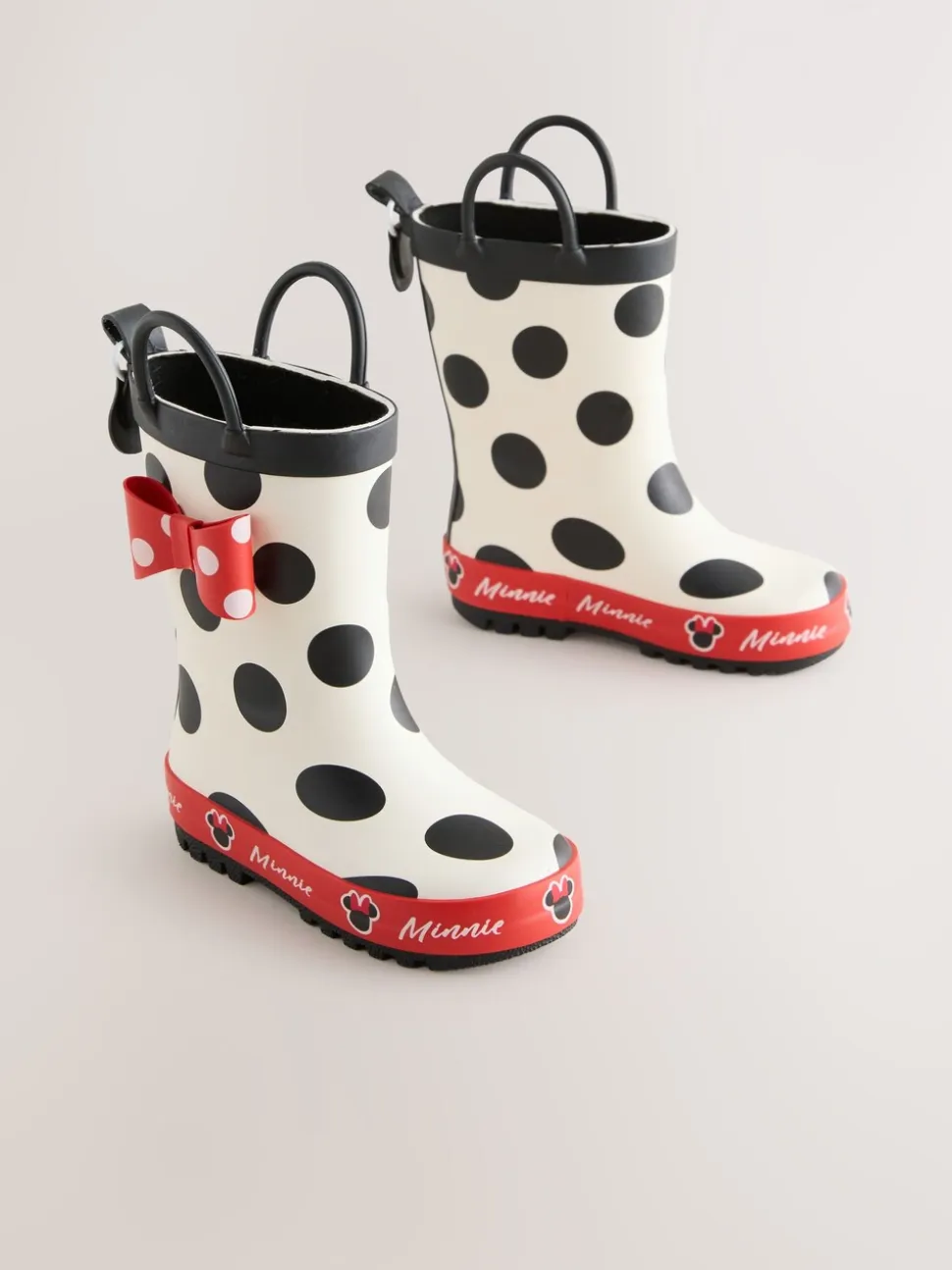 Zwart/wit/rood - Minnie Mouse Handle Wellies