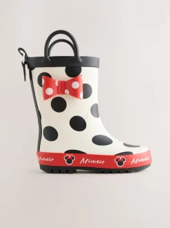 Zwart/wit/rood - Minnie Mouse Handle Wellies