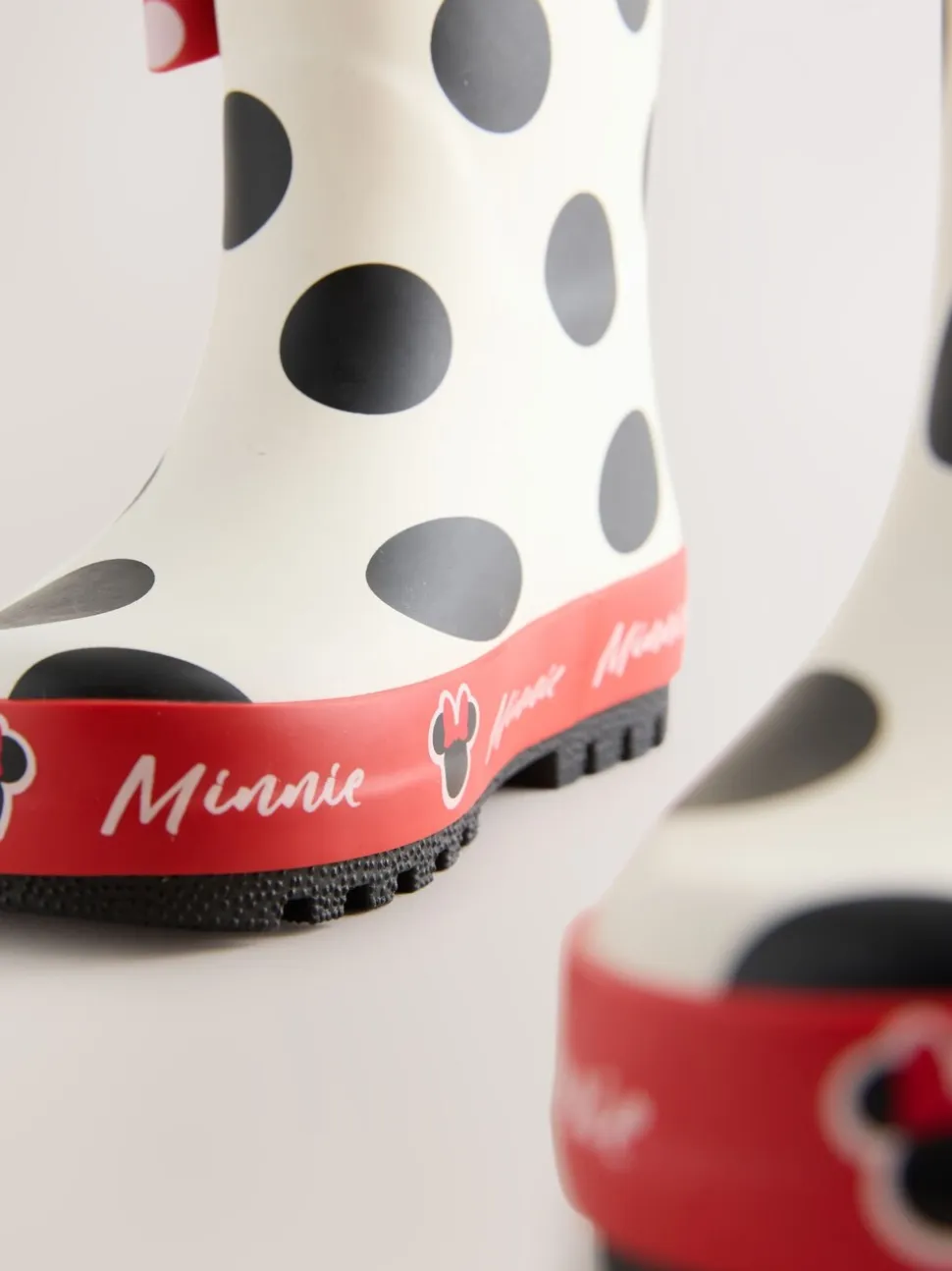 Zwart/wit/rood - Minnie Mouse Handle Wellies