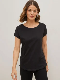 Zwart/wit/streep - Verpakking van 3 T-shirts met kapmouwen van 100% katoen