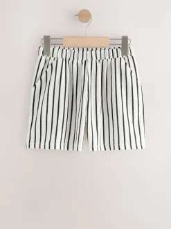 Zwart-witte streep - Gekreukte shorts (3-16jr)