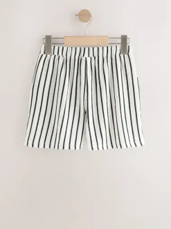Zwart-witte streep - Gekreukte shorts (3-16jr)