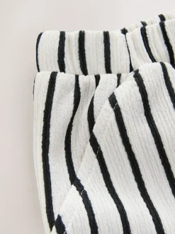 Zwart-witte streep - Gekreukte shorts (3-16jr)