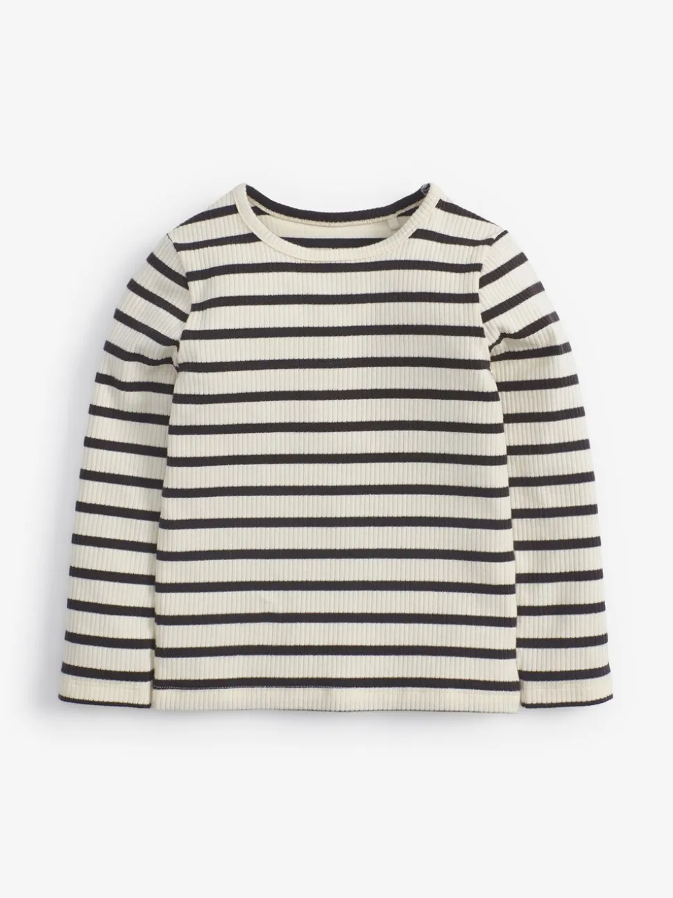 Zwart-witte streep - Geribbeld T-shirt met lange mouwen en katoengehalte (3 mnd-7 jr)