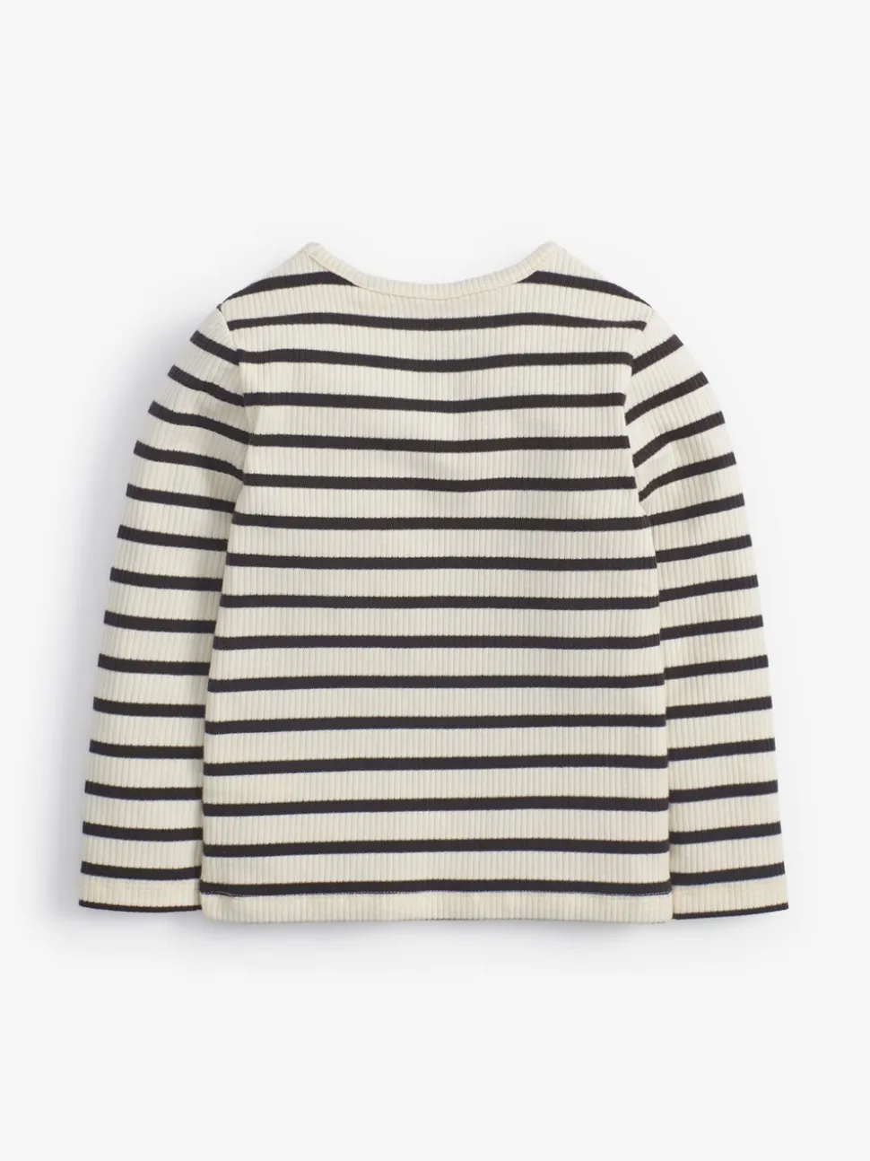 Zwart-witte streep - Geribbeld T-shirt met lange mouwen en katoengehalte (3 mnd-7 jr)