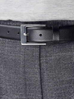Zwart/zilveren tinten - N. Premium riem van Italiaans leer
